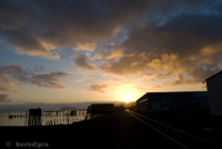 Sunrise at the Columbia river mouth in Astoria (OR)