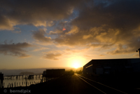 Sunrise at the Columbia river mouth in Astoria (OR)