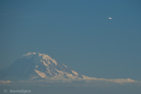 Mount Rainier and plane